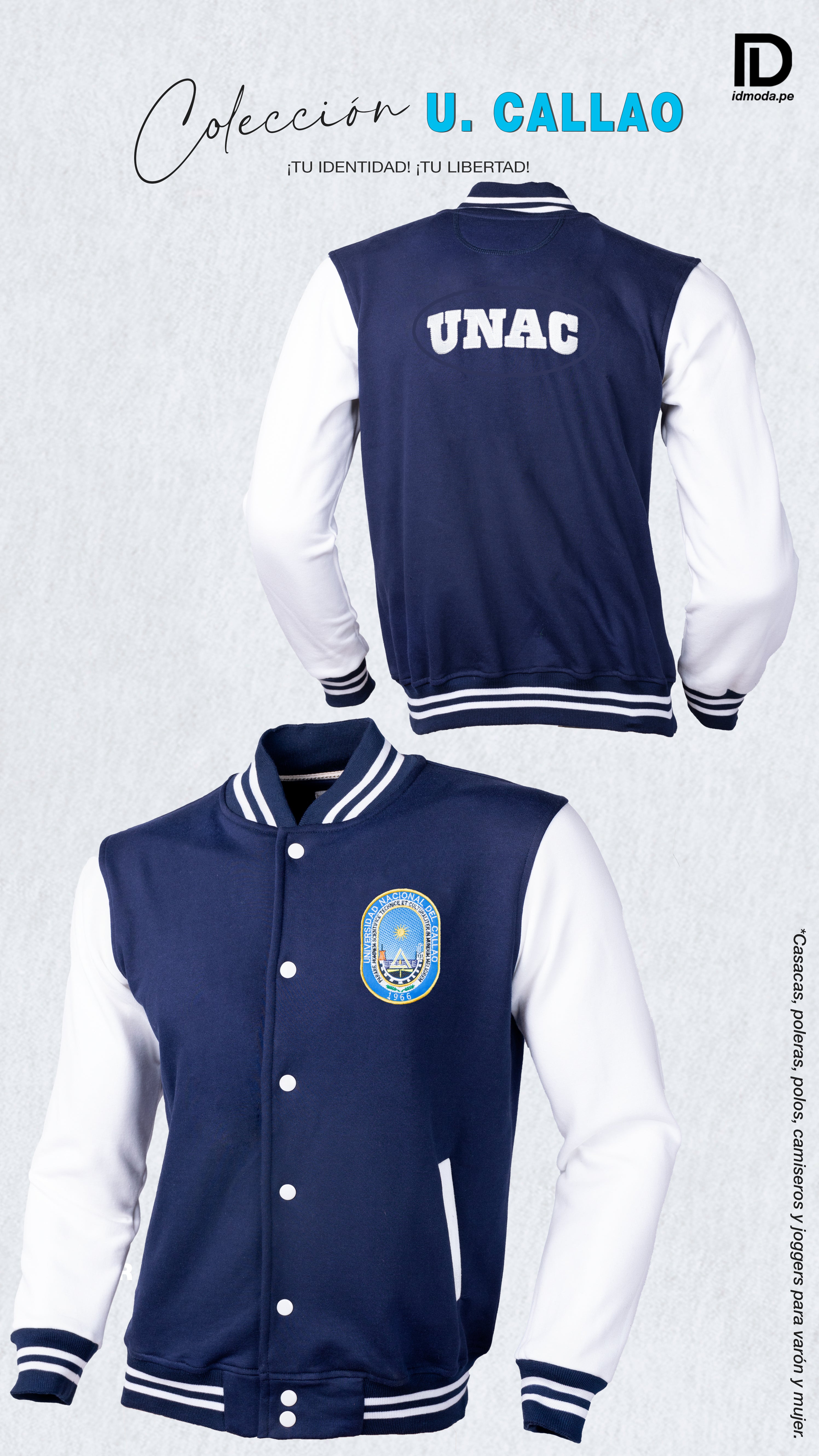 Chaqueta UNAC estilo americano – idmoda.pe
